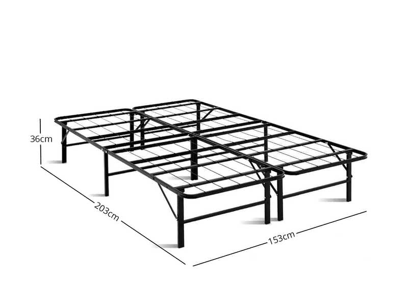 Folding Metal Bed Frame - Queen
