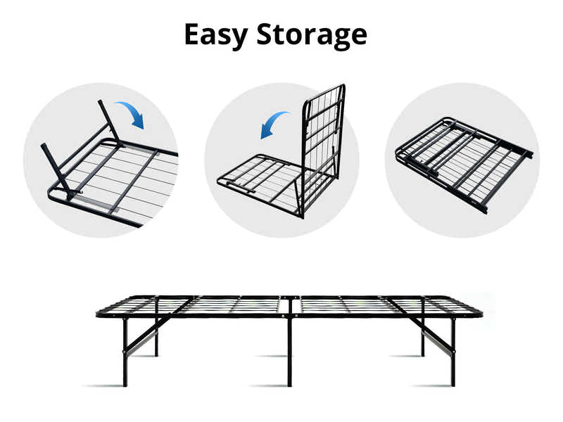 Folding Metal Bed Frame Single