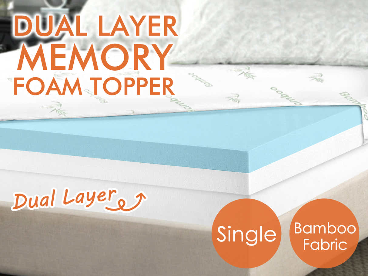Memory Foam Mattress Topper 8 cm Dual – Single