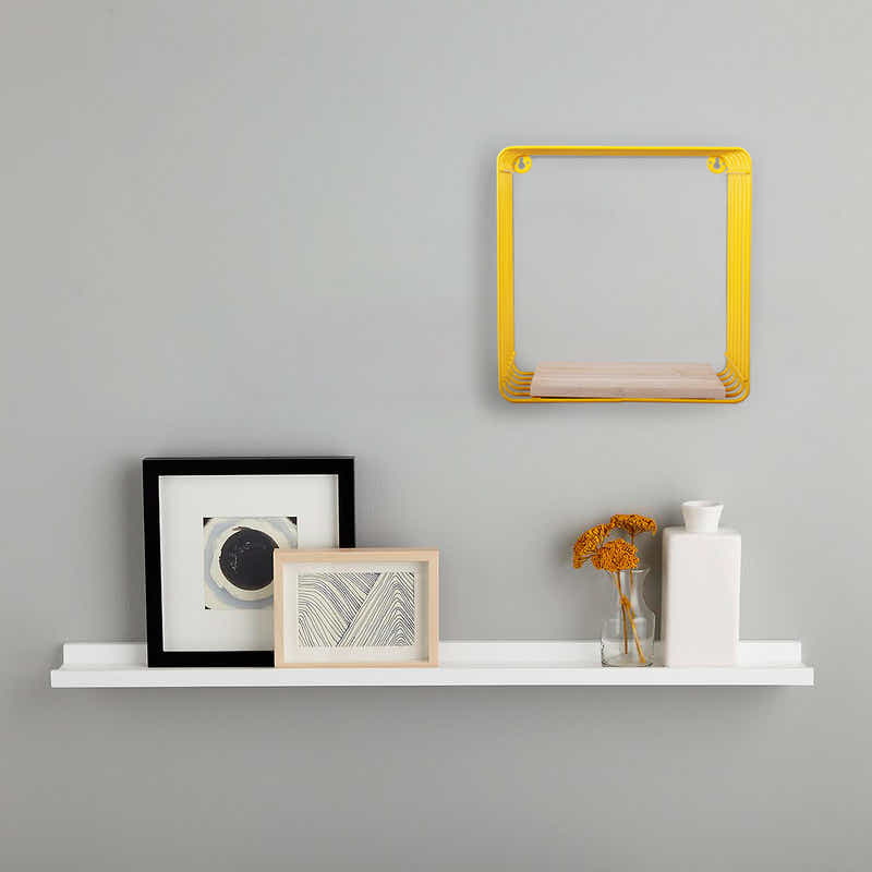 DS BS Wall Mounted Metal Wire Cube Display Decor Shelf