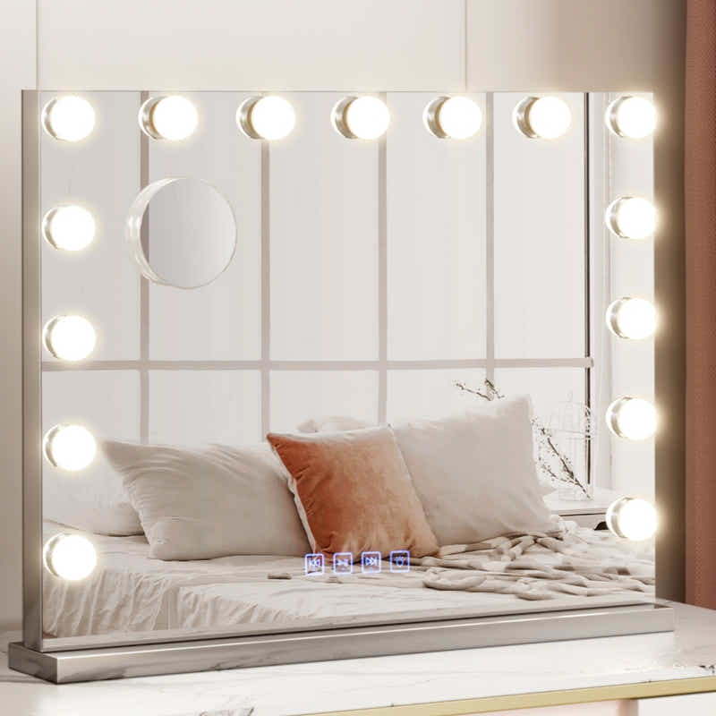 DS NA Bluetooth Makeup Mirror 58x46cm Hollywood Vanity with LED Light Wall