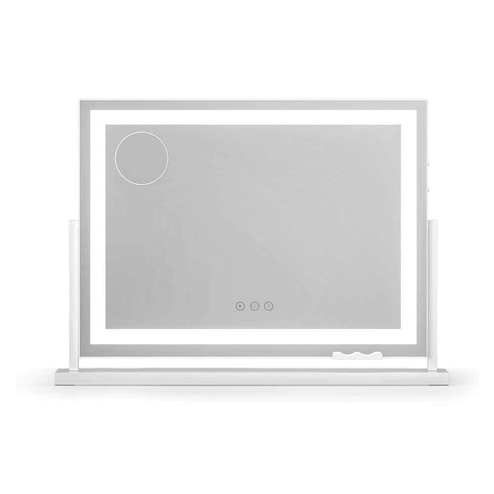 DS NA Embellir 58x46cm Vanity Mirror: 360° Rotating Makeup Mirror with LED