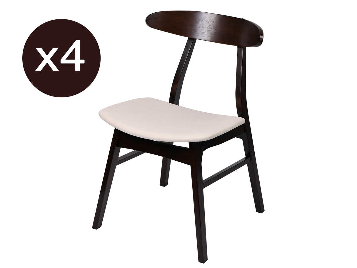 Hexa Round Dining Table Wenge - 100 cm & Fiesta Dining Chair Wenge - Set of 4