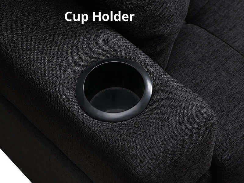 New Marcia Sectional Sofa with Chaise Linen Black