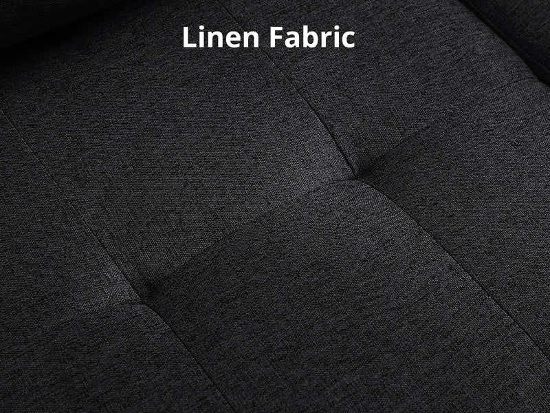 New Marcia Sectional Sofa with Chaise Linen Black