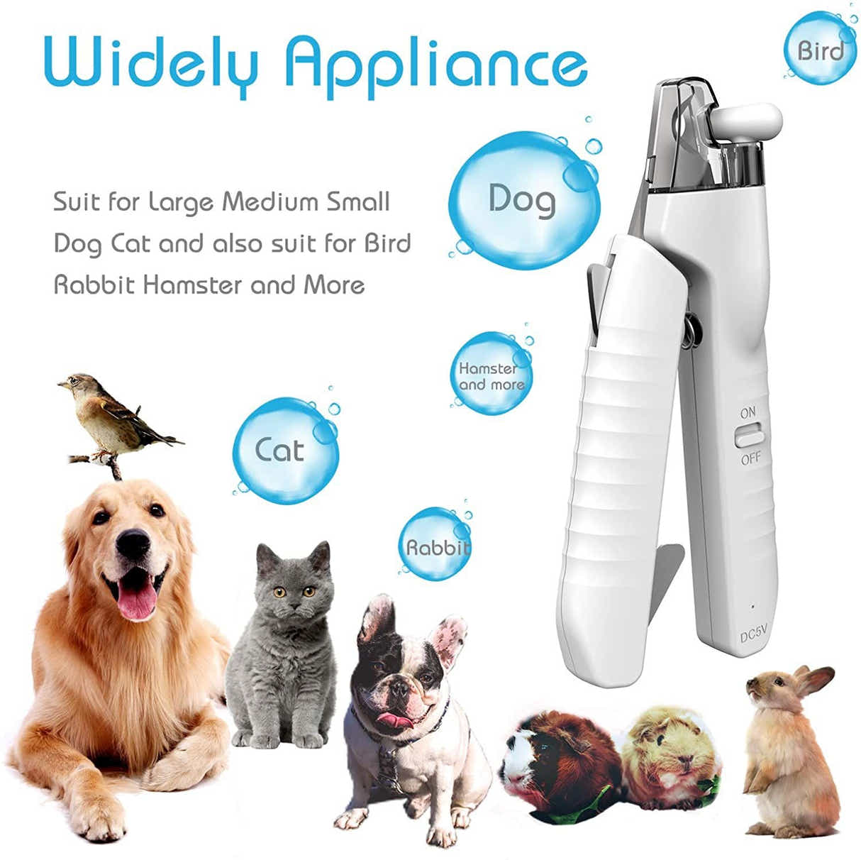 DS BS Cat Dog LED Light Nail Clippers with Nail File