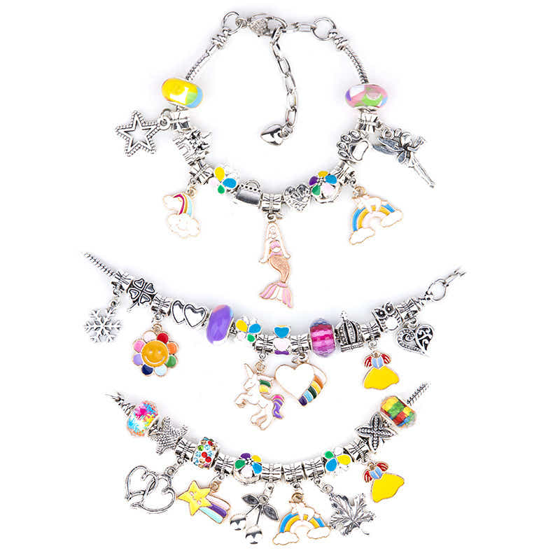 DS BS 63 Pcs DIY Charm Bracelet Making Kit-Multicolor