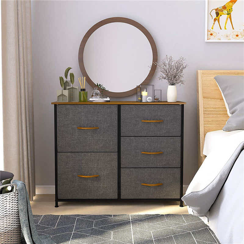 DS BS 5 Drawers Steel Frame Fabric Storage Tower