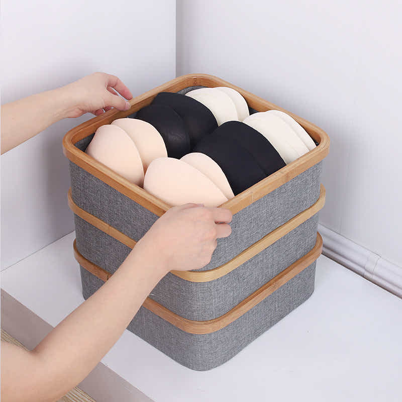 DS BS 4 Cell Non-Lidded Square Underwear Storage Basket