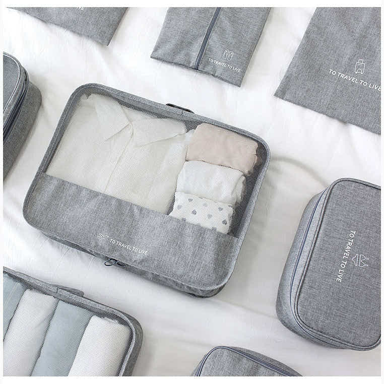 DS BS Travel Storage Luggage Organizer Pouch Set of 7-Pink