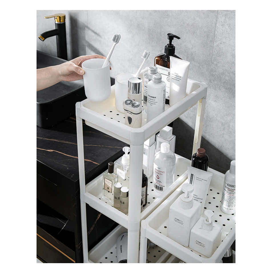 DS BS 3 Tier Wide Slide-Out Trolley Rack Shelf Organizer