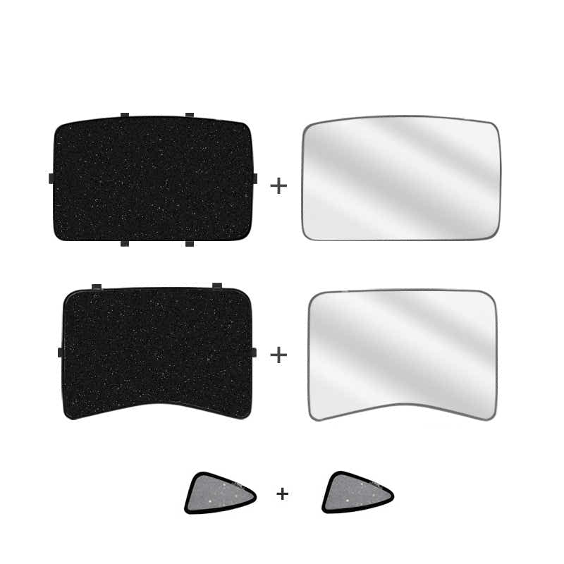 DS BS  Two-Layer Glass Roof Sunshade Set for Tesla Model 3