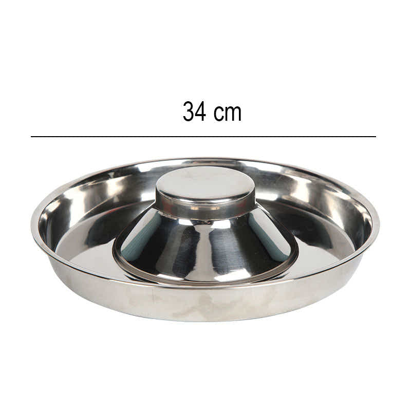 DS BS Stainless Steel Slow Feeder Dog Bowls-34CM