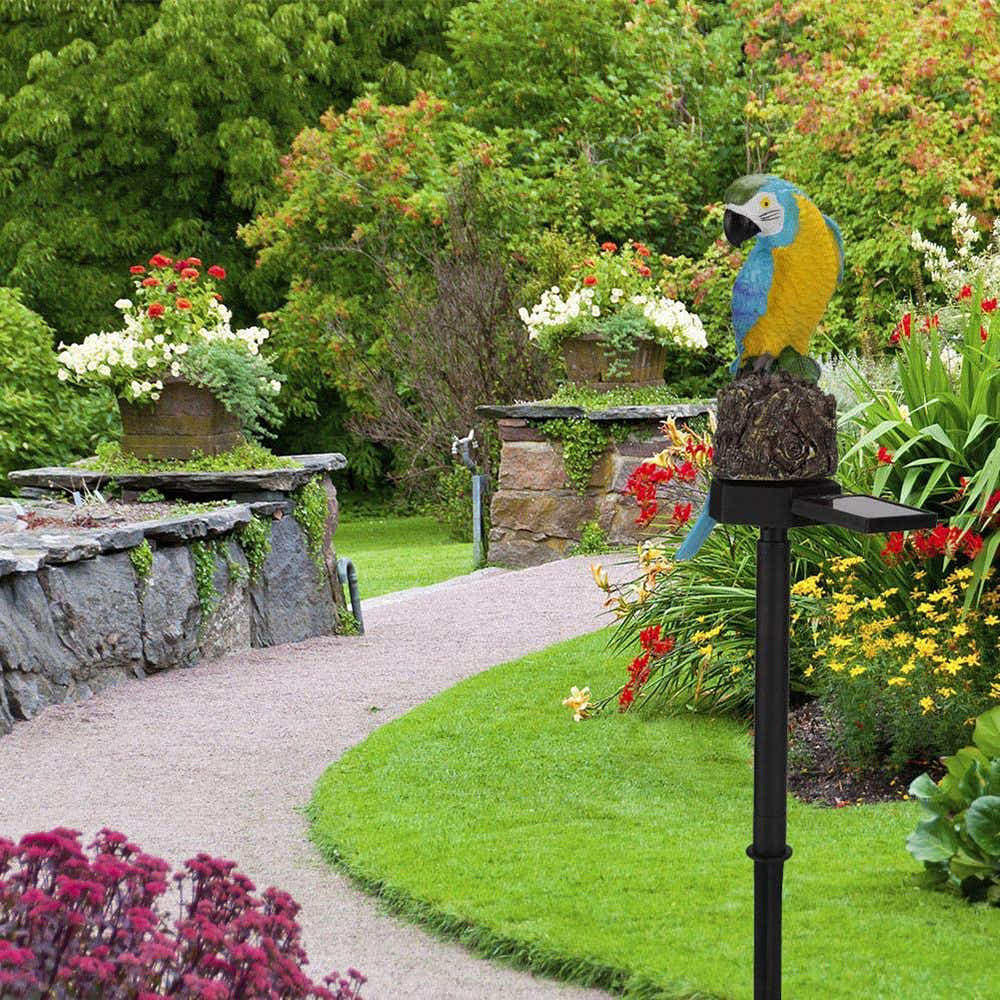 DS BS Outdoor Garden Parrot Bird Solar LED Decor Light-Blue