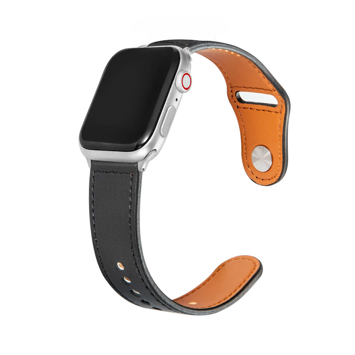 DS BS Leather Bands Compatible With Apple Watch Band for 42MM 44MM 45MM-Black