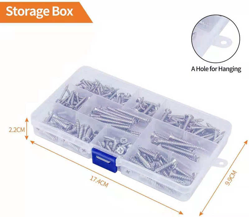 DS BS 265pc Stainless Steel Phillips Flat Head Self-Tapping Screws Set