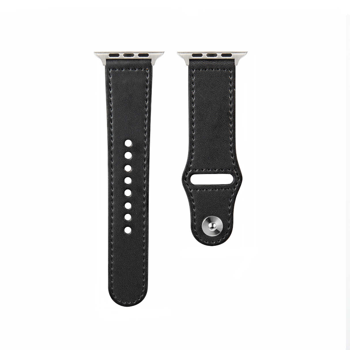 DS BS Leather Bands Compatible With Apple Watch Band for 42MM 44MM 45MM-Black
