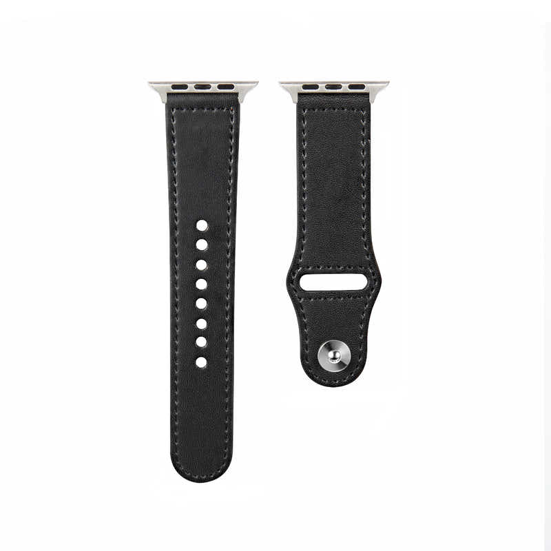 DS BS  Leather Bands Compatible With Apple Watch Band for 38MM 40MM 41MM-Black