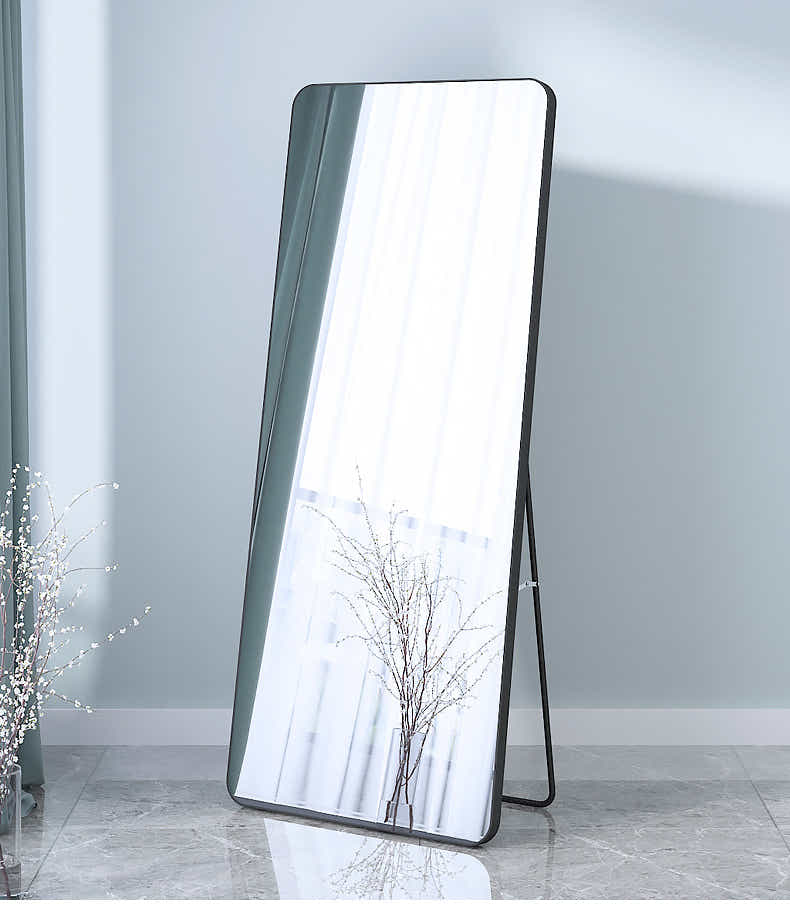 DS BS Aluminum Alloy Frame Full Size Body Mirror 165x60CM-Black
