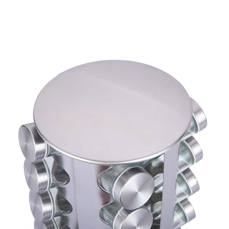 DS BS Revolving 20-Jar Countertop Spice Rack Stainless Steel