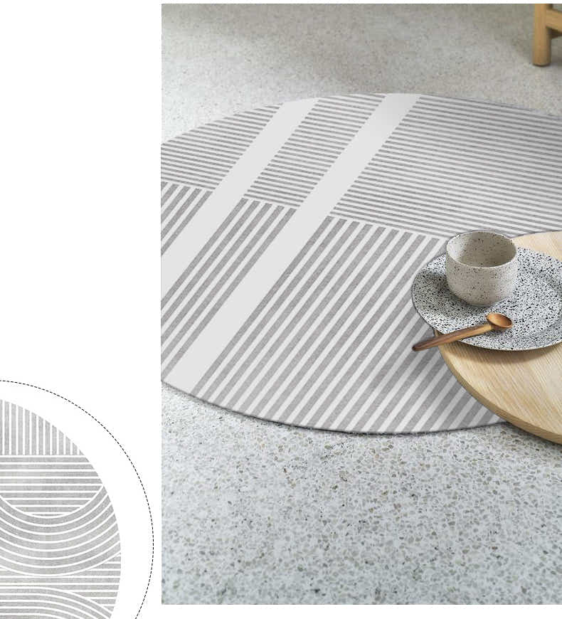DS BS Modern Abstract Non-Shedding Area Round Rug Maze-120cm