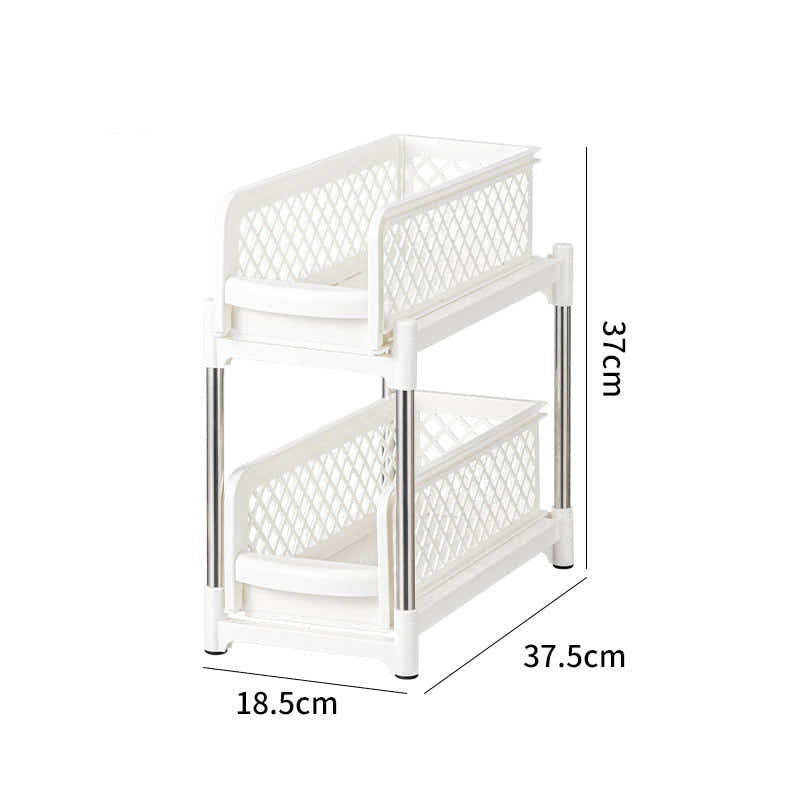 DS BS 2 Tier Bathroom Kitchen Countertop Pull Out Cabinet Organizer