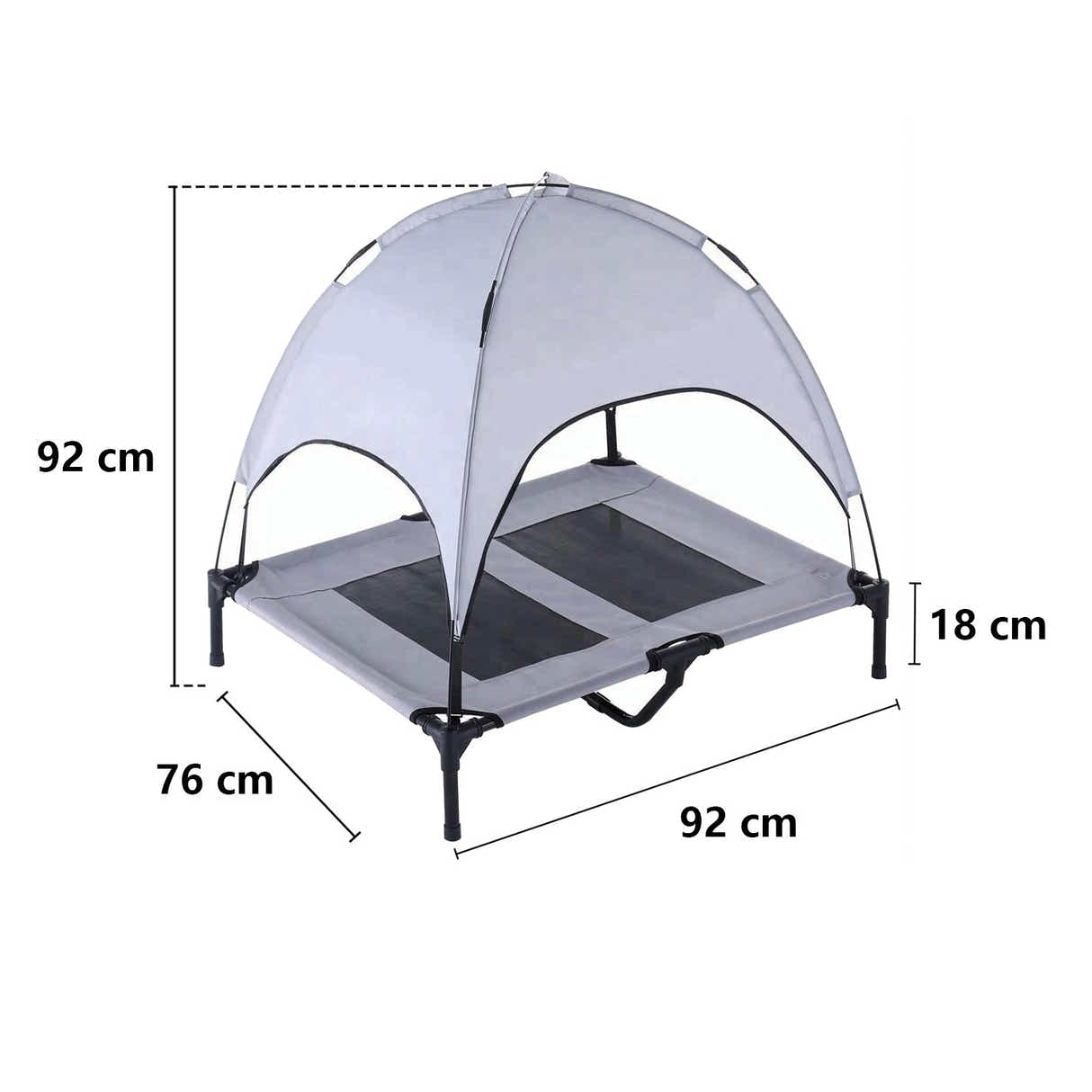 DS BS Elevated Outdoor Dog Bed with Canopy-L