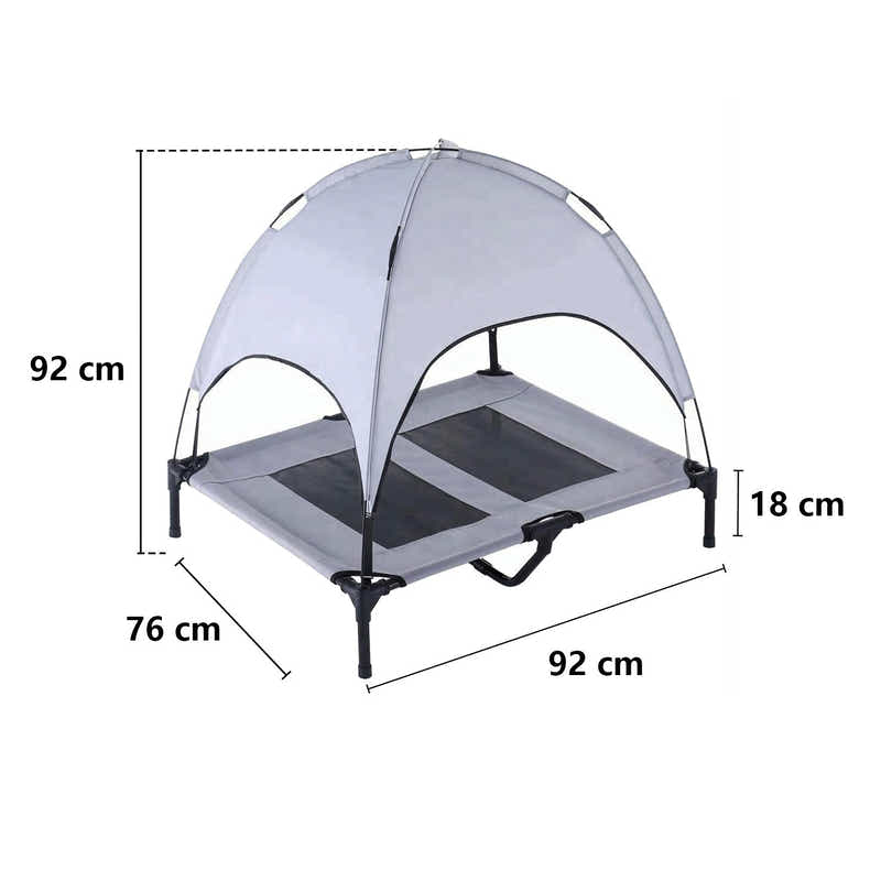 DS BS Elevated Outdoor Dog Bed with Canopy-L