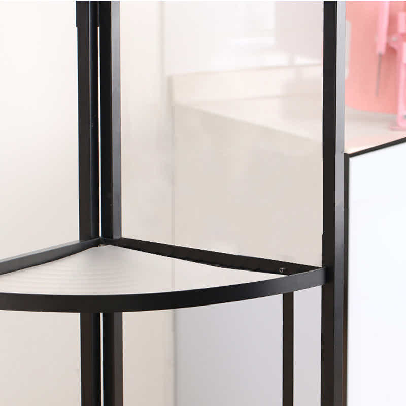 DS BS Foldable 4 Tier Steel Triangular Corner Shelving Unit
