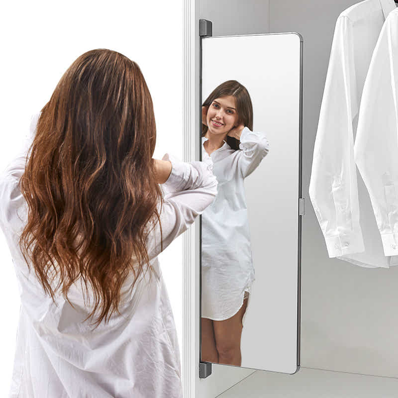 DS BS Aluminum Alloy Frame Wall Mounted Mirror Pull Out Mirror - Roseglod