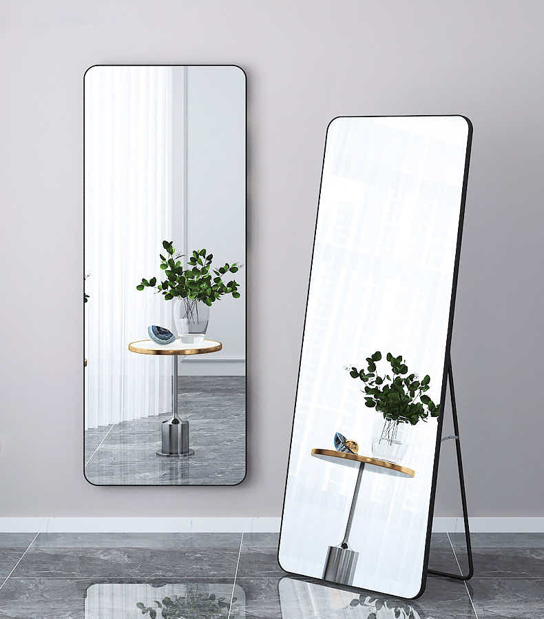 DS BS Aluminum Alloy Frame Full Size Body Mirror 165x60CM-Black