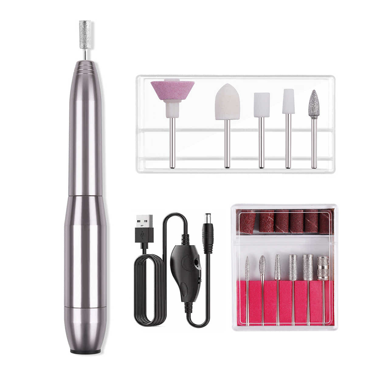 DS BS Electric Nail Polisher with 11 Pcs Drill Bit-Gold