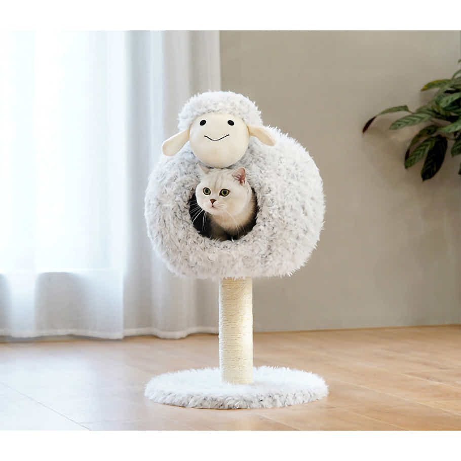 DS BS Cat Tree Tunnel Play Tree House-Sheep