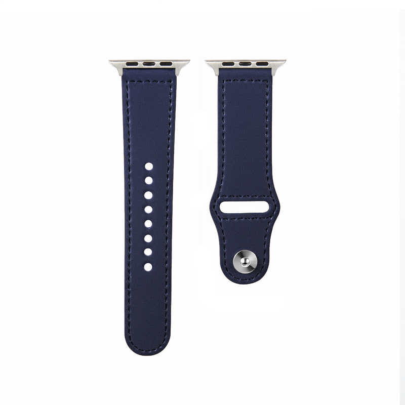 DS BS Leather Bands Compatible With Apple Watch Band for 42MM 44MM 45MM-Blue