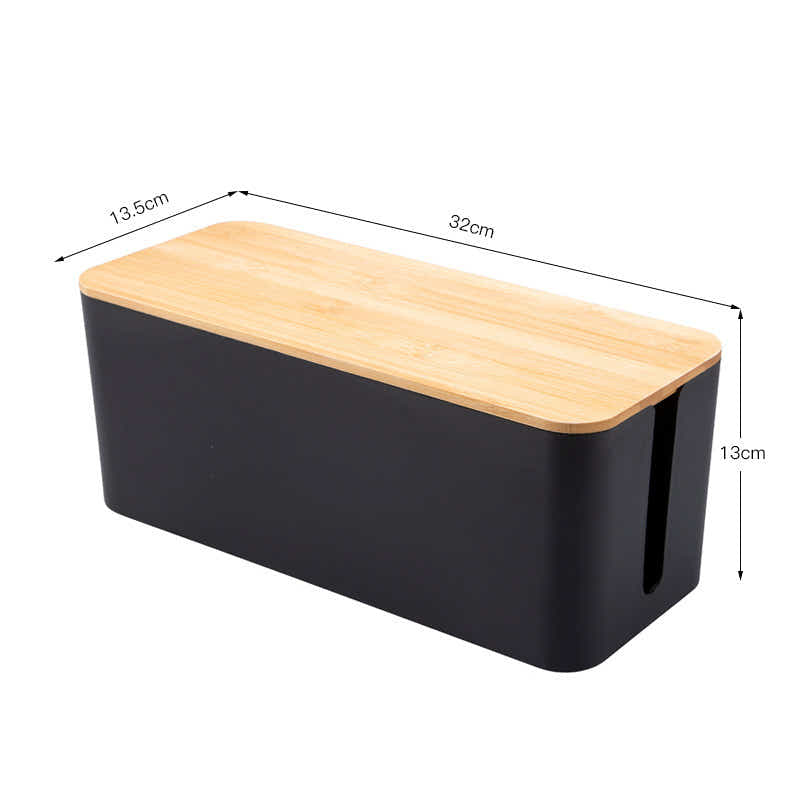 DS BS Cable Management Box with Bamboo Lid-L