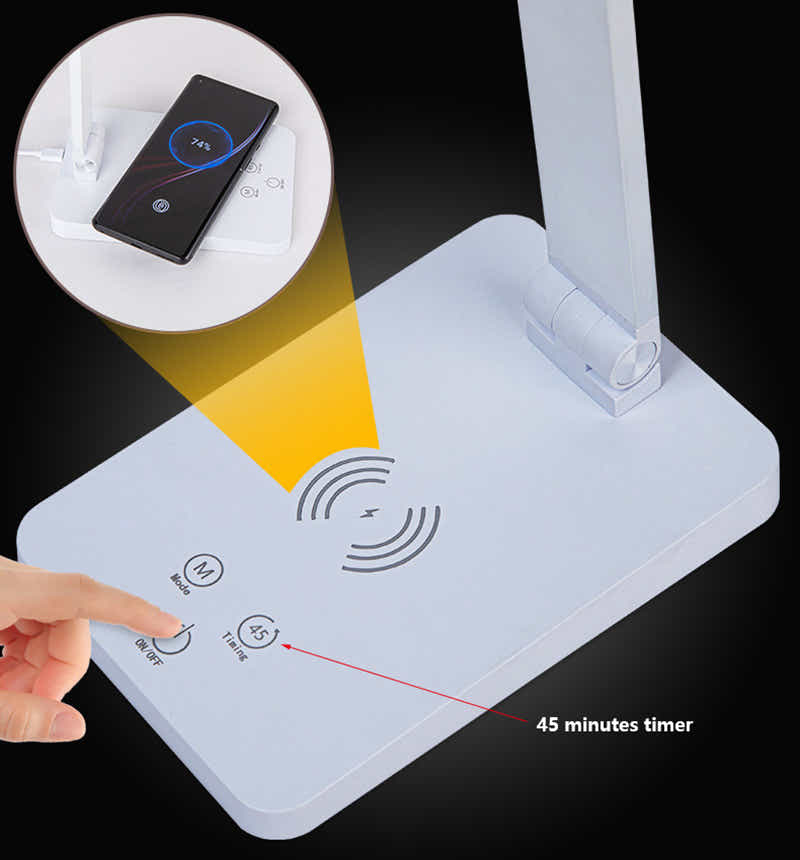 DS BS Multifunctional USB LED Desk Lamp with Wireless Charger