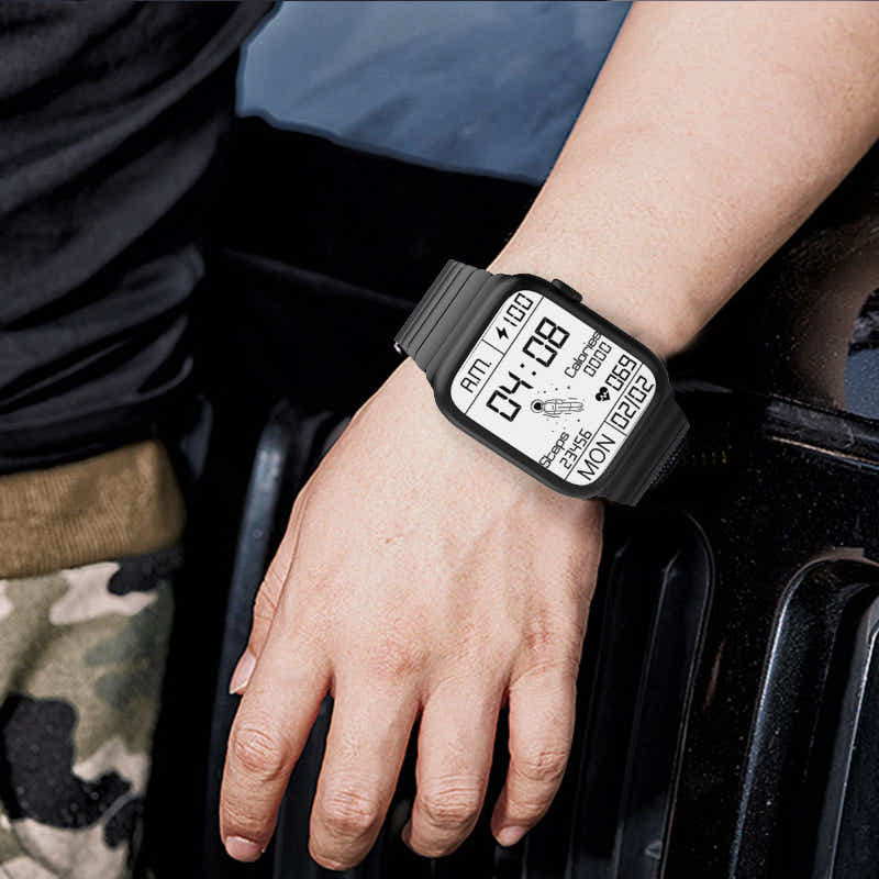 DS BS Ultra-Thin Solid Stainless-Steel Band for Apple Watch 41/40/38MM-Black