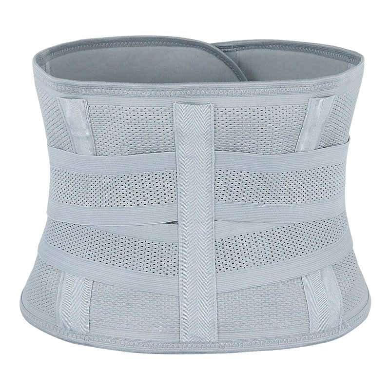 DS BS Adjustable Breathable Lumbar Back Brace Gray-XL