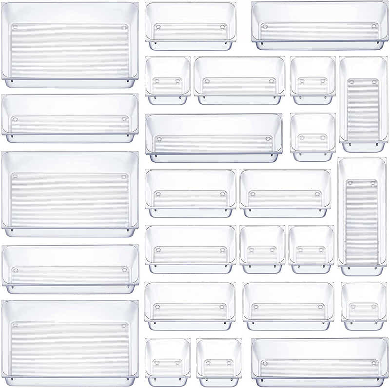 DS BS 25Pcs Mixed Sizes Rectangular Clear Storage Box
