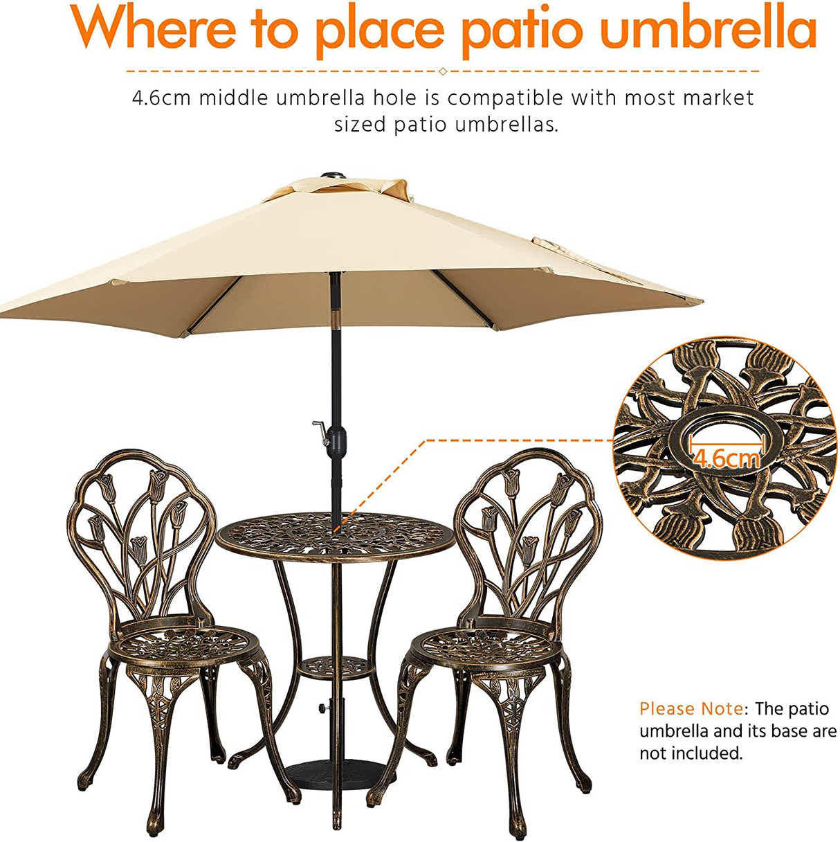 Ornato Cast Aluminum Bistro Set – Antique Bronze