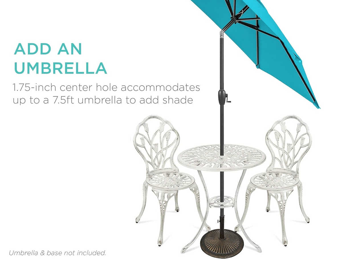Ornato Cast Aluminum Bistro Set – White