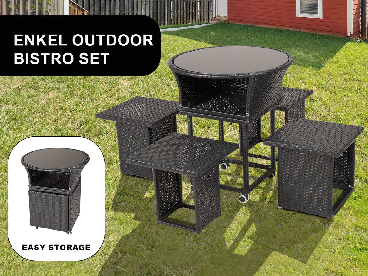 Enkel 5-Piece Outdoor Bistro Set