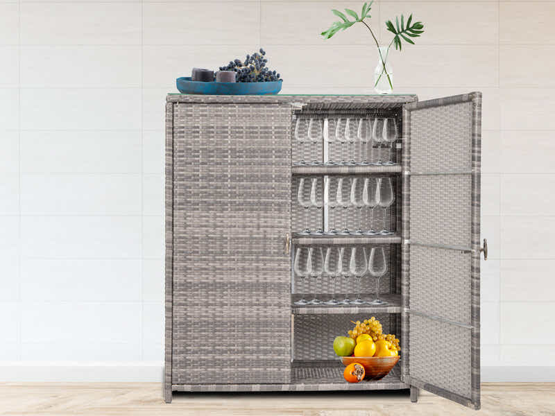 Vicenza Outdoor Rattan Storage Cabinet