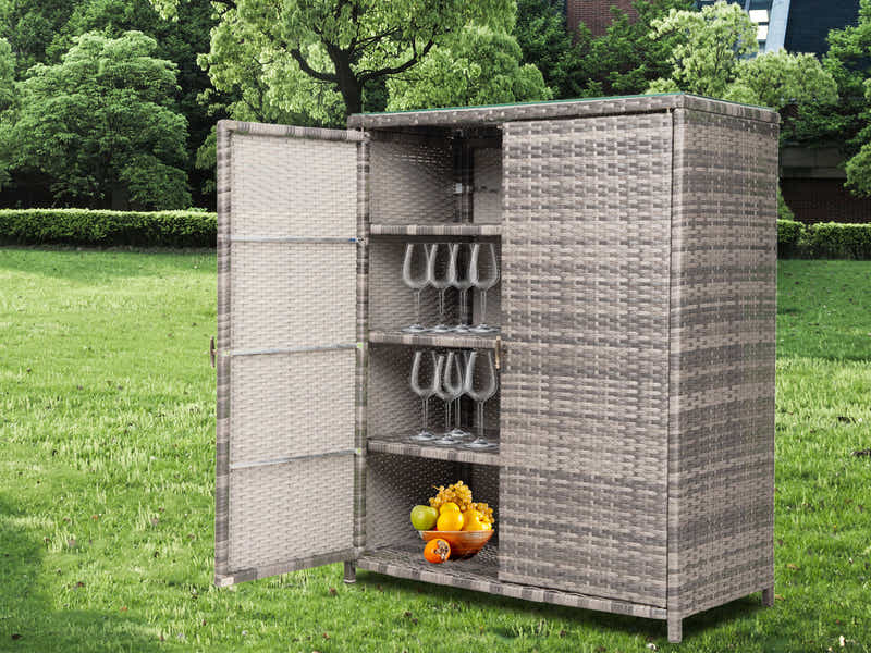 Vicenza Outdoor Rattan Storage Cabinet