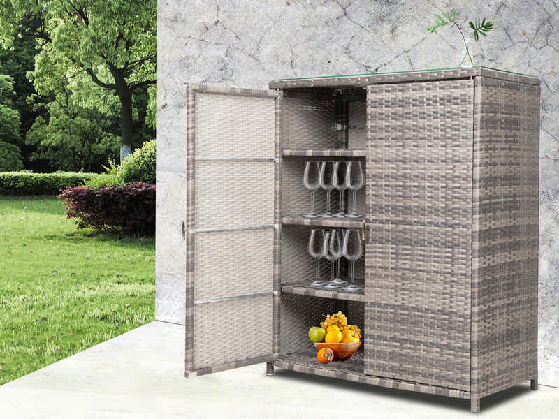 Vicenza Outdoor Rattan Storage Cabinet