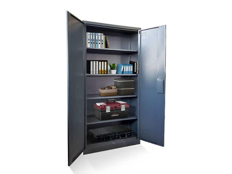 Lockable Steel Garage Storage Cabinet - 185 cm