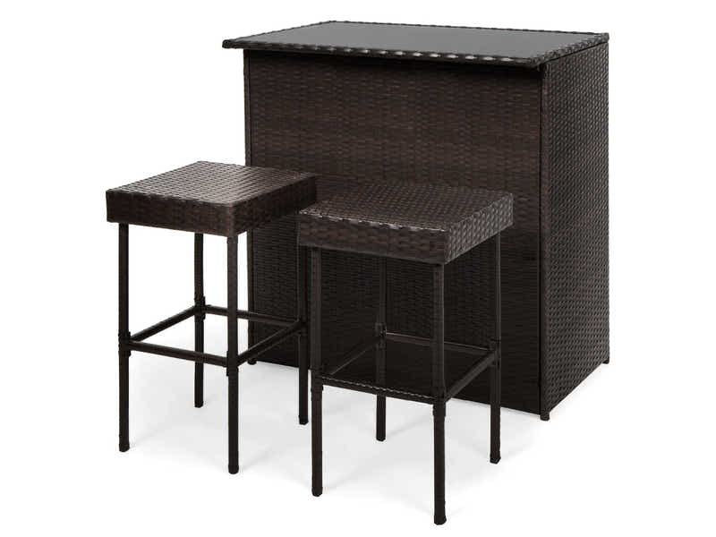 3pc BCP Outdoor Bar Set PE wicker