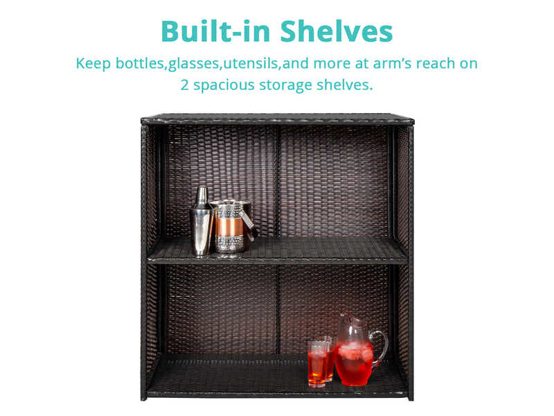 3pc BCP Outdoor Bar Set PE wicker