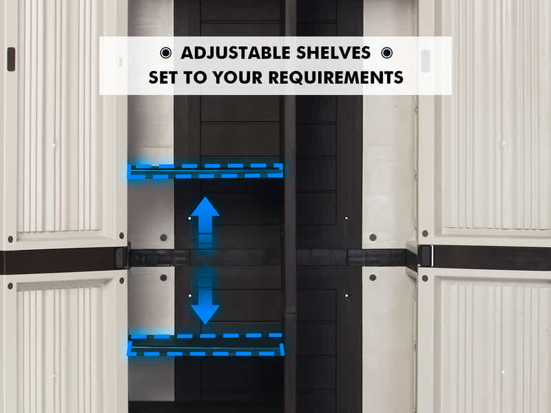 Full-Size Outdoor Storage Cabinet with Multi-Shelf - Cream