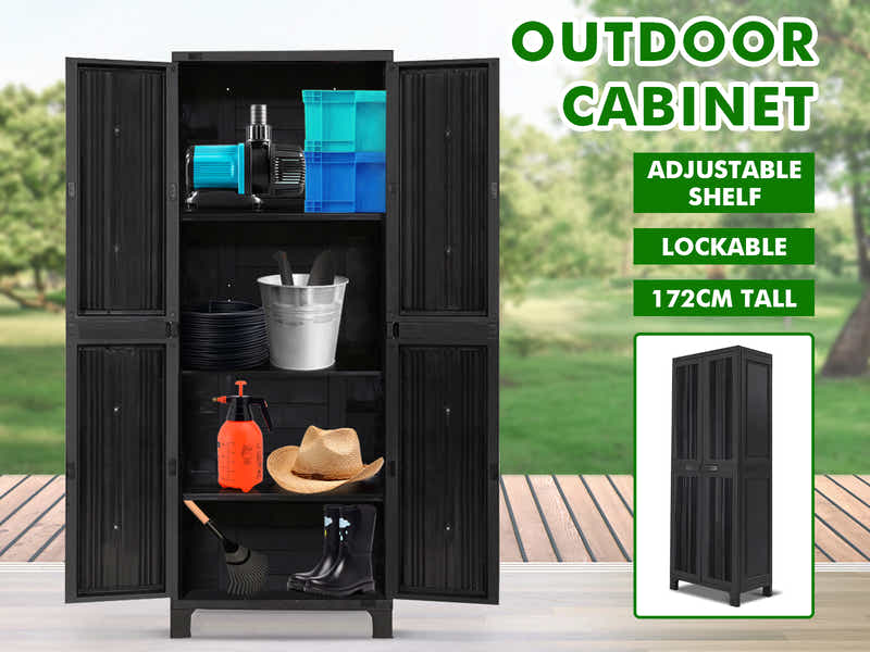 Full-Size Outdoor Storage Cabinet - Black